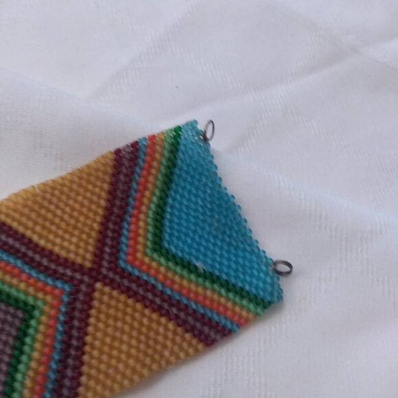 Wide Hand Beaded Vintage Bracelet Jewelry Woman Man Child Kid Accessories - Picture 7 of 10